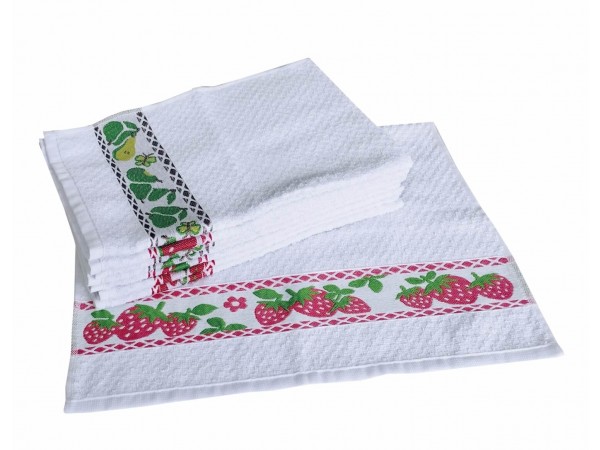 Pano de Prato Atoalhado Estampado 45X70  - 6 unidades