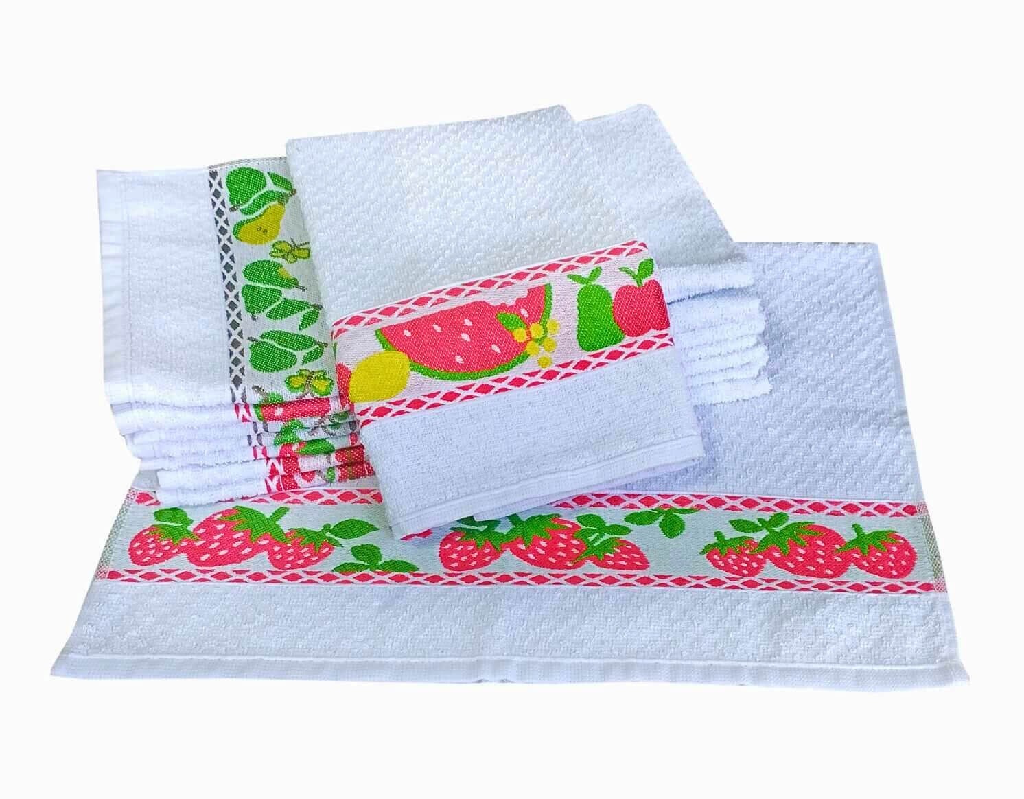 Pano de Prato Atoalhado Estampado 45X70  - 6 unidades