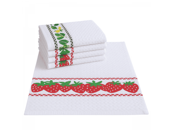 Pano de Prato Atoalhado Estampado 45X70  - 12 unidades