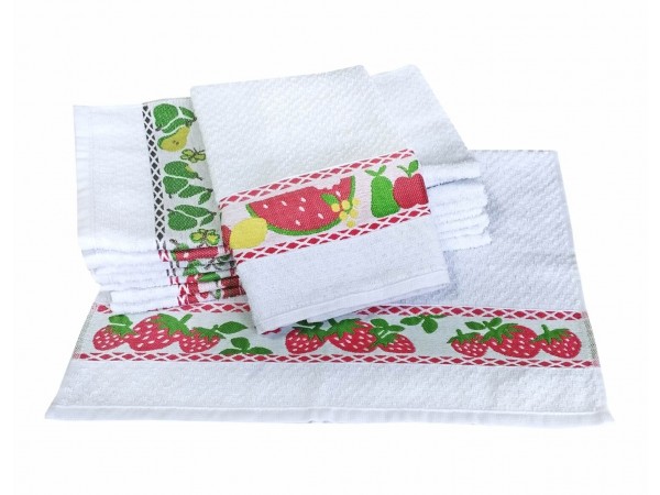 Pano de Prato Atoalhado Estampado 45X70  - 6 unidades