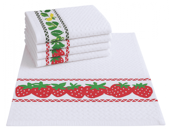 Pano de Prato Atoalhado Estampado 45X70  - 12 unidades