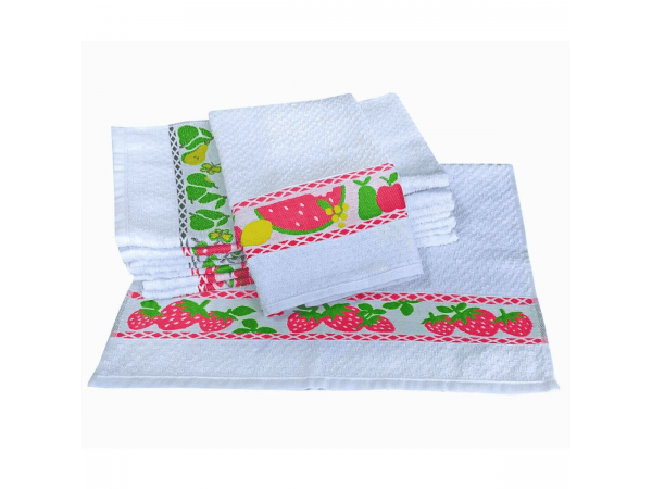 Pano de Prato Atoalhado Estampado 45X70  - 6 unidades