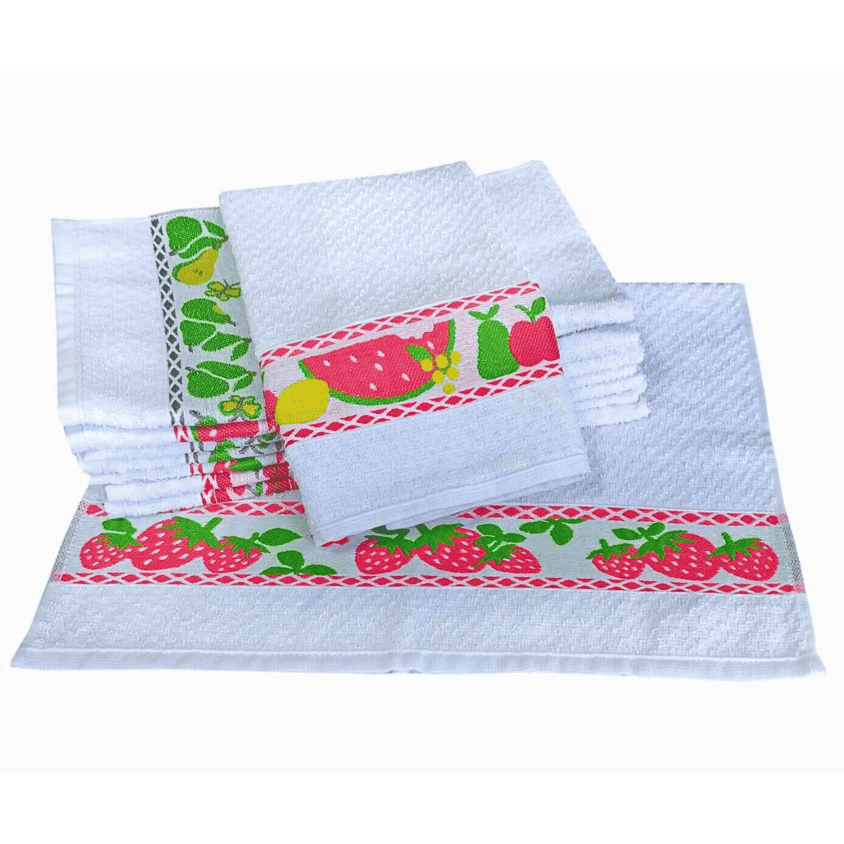 Pano de Prato Atoalhado Estampado 45X70  - 6 unidades