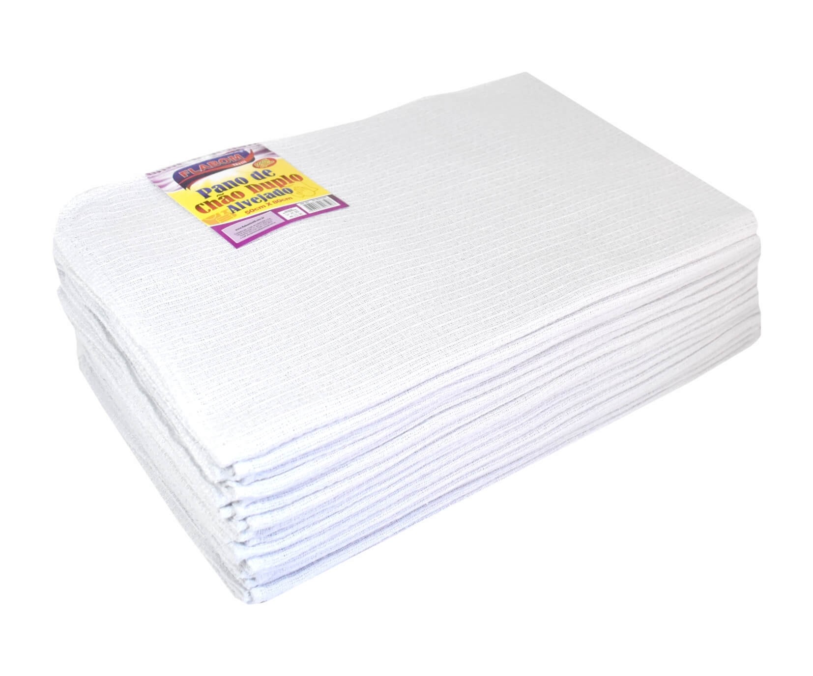 Pano de Chão Alvejado Duplo 50X80 - 25 unidades